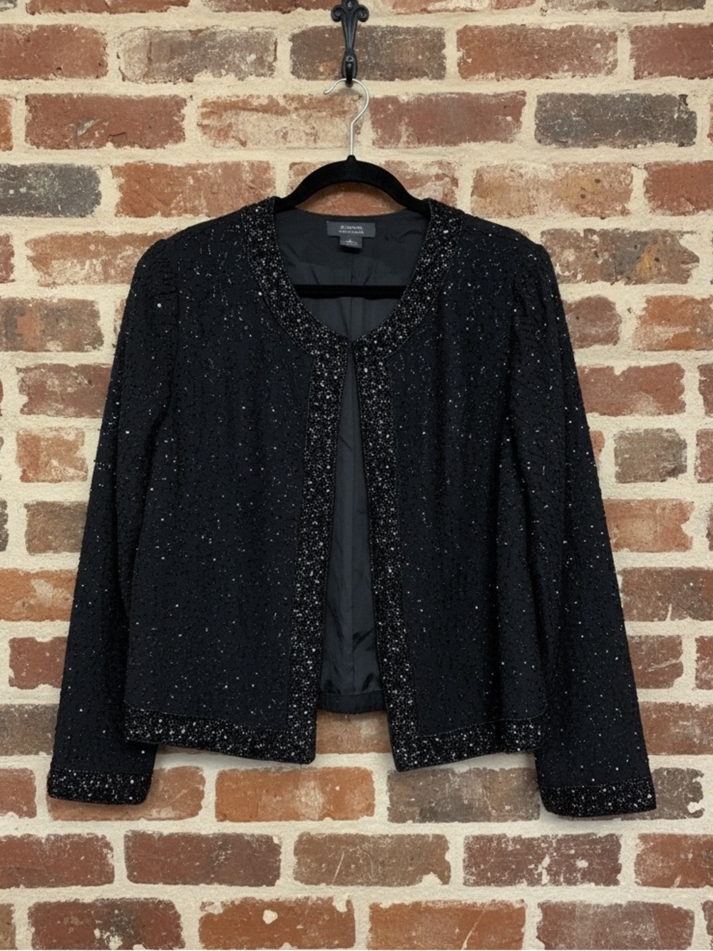 Dressbarn Collection Black Formal Heavy Beaded Evening Jacket Size L